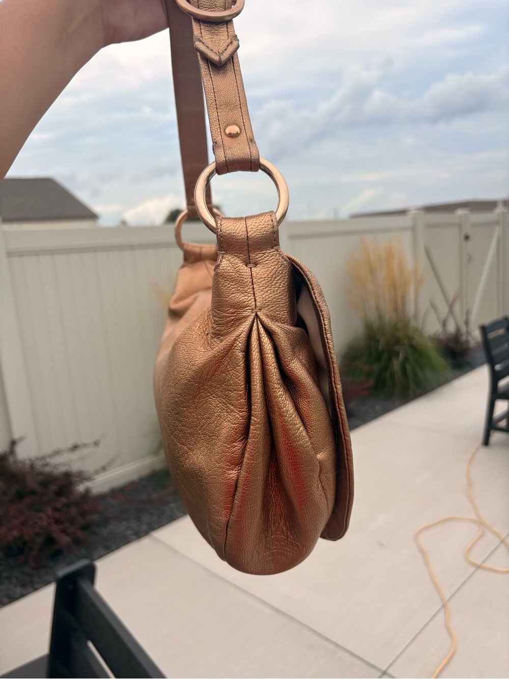 Coach Metallic Gold Ali Flap Shoulder Bag - Picture 4 of 11